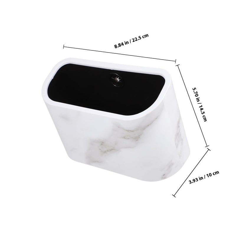 White Mini Desktop Trash Can For Office Kitchen Compact Waste Basket Without Lid - Image 3