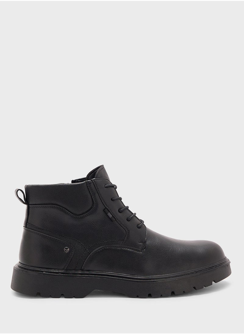 Robert Wood Ankle Lace Up Biker Boots  - Image 1