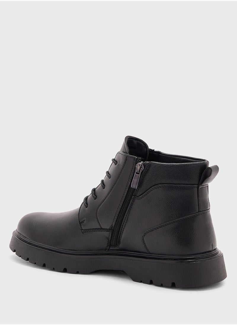 Robert Wood Ankle Lace Up Biker Boots  - Image 3