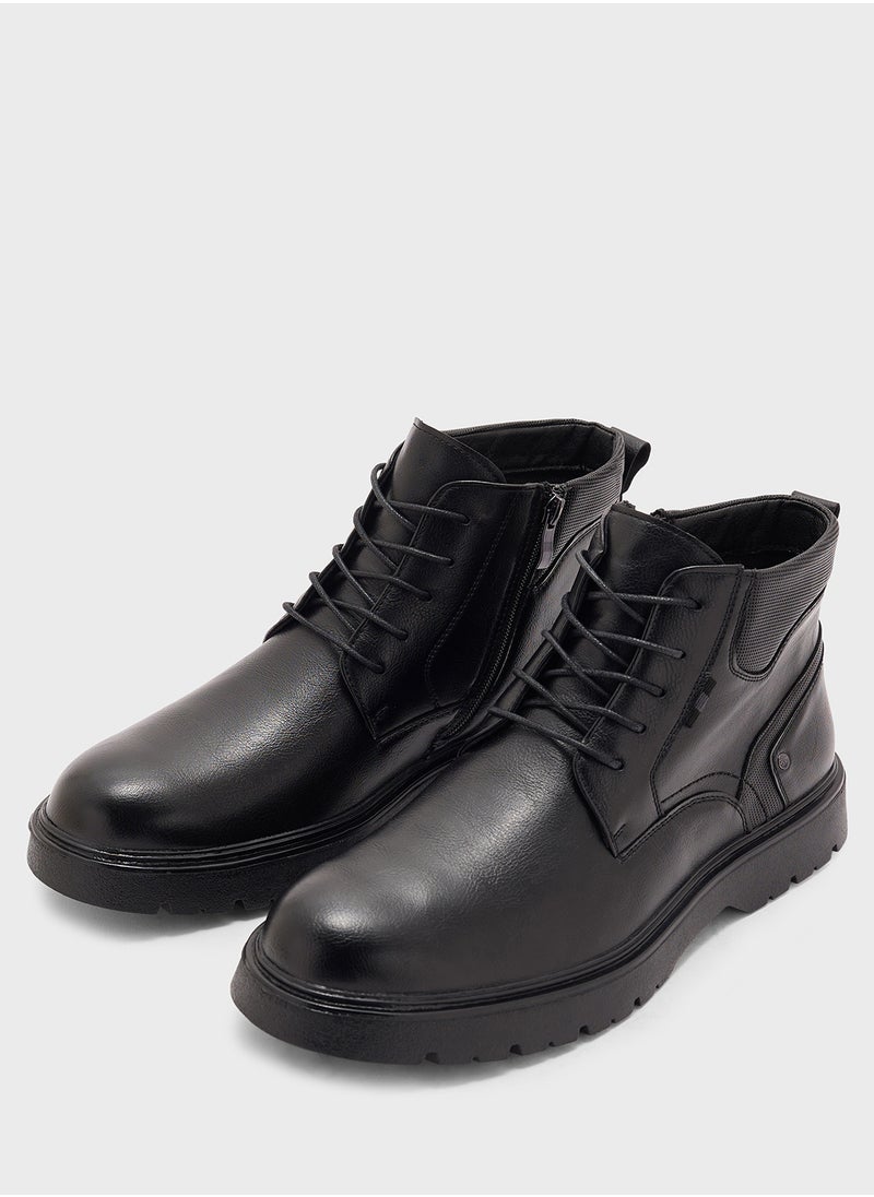 Robert Wood Ankle Lace Up Biker Boots  - Image 4