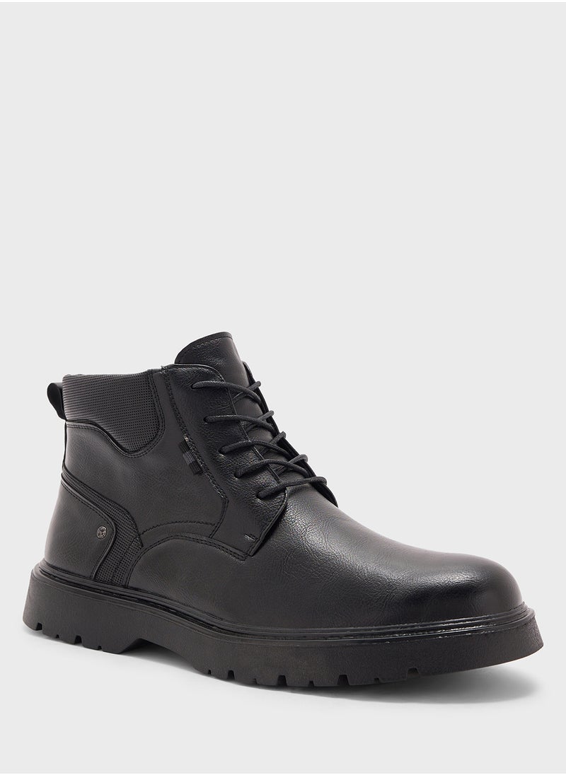 Robert Wood Ankle Lace Up Biker Boots  - Image 2