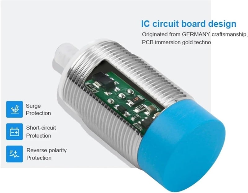 مستشعر القرب الحثي IP68 مفتاح ذكي للكشف التلقائي عن الاقتراب NPN PNP DC 12V 24V LM30 M30 10mm 15mm (30 (غير مدمج)، NPN NO) - Image 2