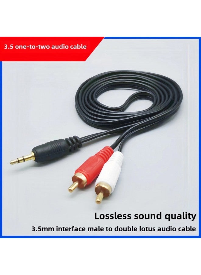 Two-to-two Audio Cable Double Lotus Head TV Red And White 2RCA Signal Output Cable Computer Audio Amplifier Cable-Color:Black One Point Three-Length:5m  - Image 3