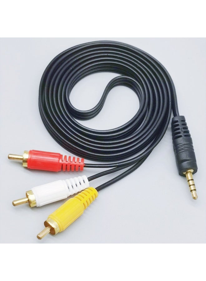 Two-to-two Audio Cable Double Lotus Head TV Red And White 2RCA Signal Output Cable Computer Audio Amplifier Cable-Color:Black One Point Three-Length:5m  - Image 1