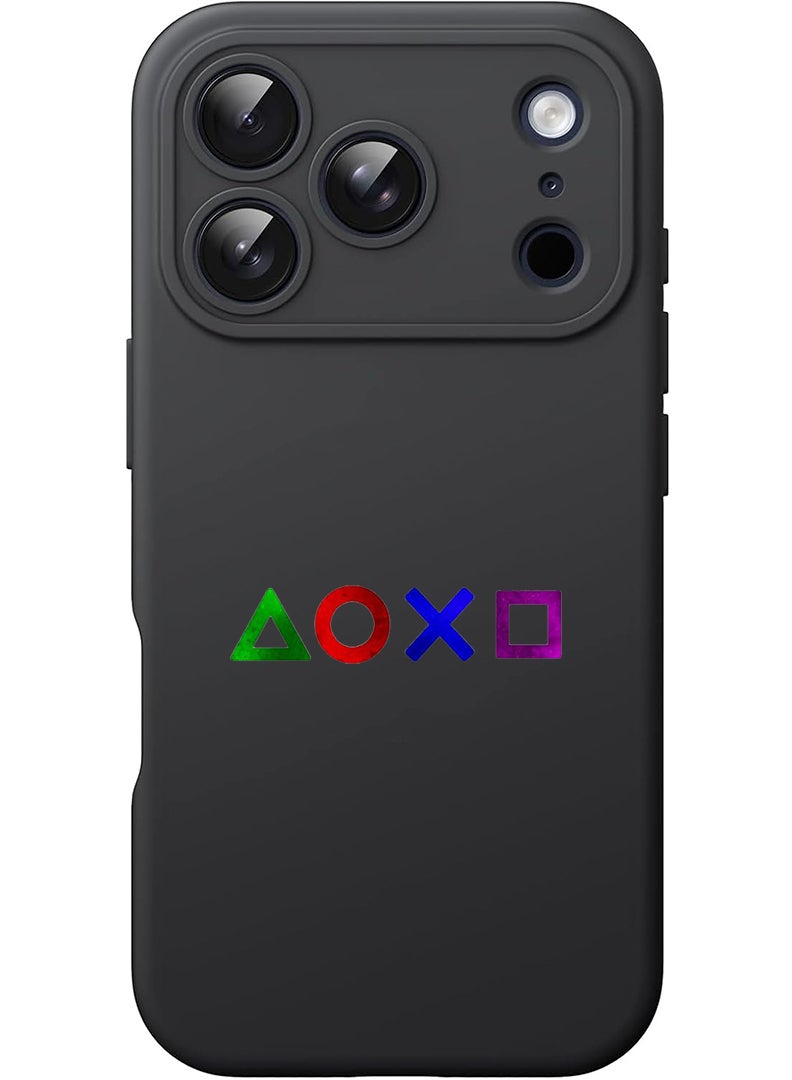 Theodor Protective Slim Fit Case Liquid Silicone Cover with Full Body Protection Anti-Scratch Shockproof Case For Apple iPhone 17 Pro Max (Black) Controler button - Image 1