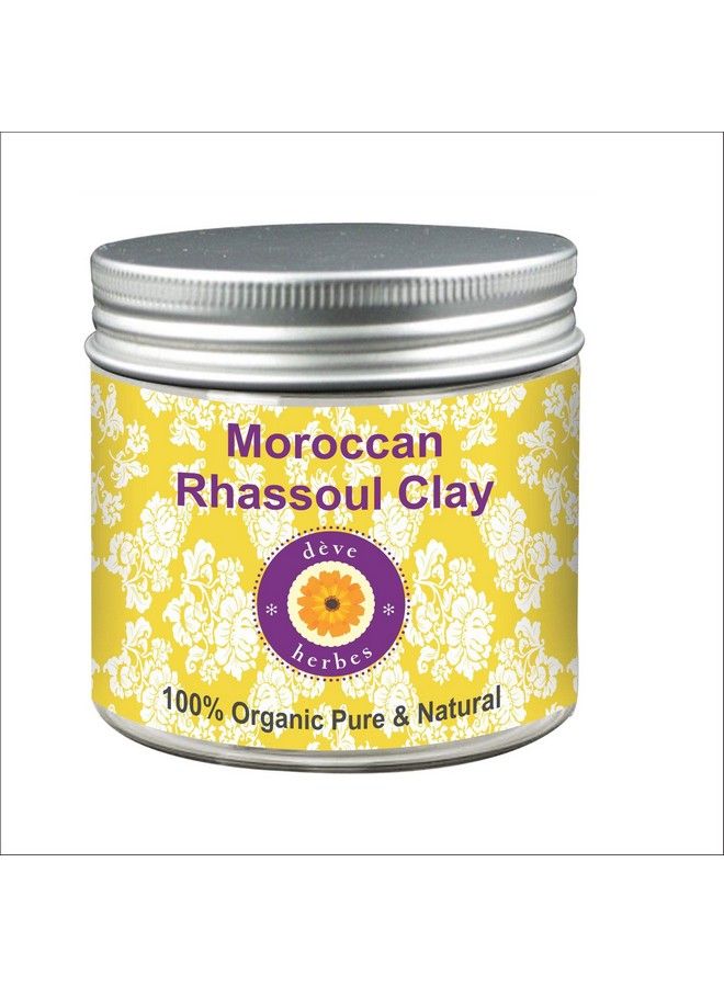 Deve Herbes Moroccan Rhassoul Clay From The Atlas Mountains 100% Organic Pure & Natural 100Gm (3.5 Oz) - Image 1