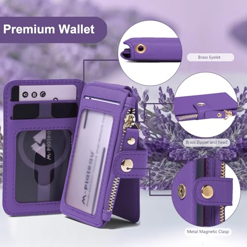 M-Plateau Phone Wallet Stick On, Credit Card Holder for Women Attachable 3M Sticker,Phone Card Holder Compatible with iphone 15 pro case and Most Smartphones (Dark Purple) - Image 2