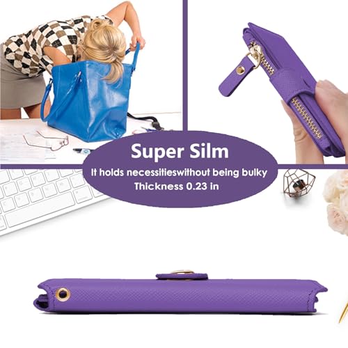 M-Plateau Phone Wallet Stick On, Credit Card Holder for Women Attachable 3M Sticker,Phone Card Holder Compatible with iphone 15 pro case and Most Smartphones (Dark Purple) - Image 5