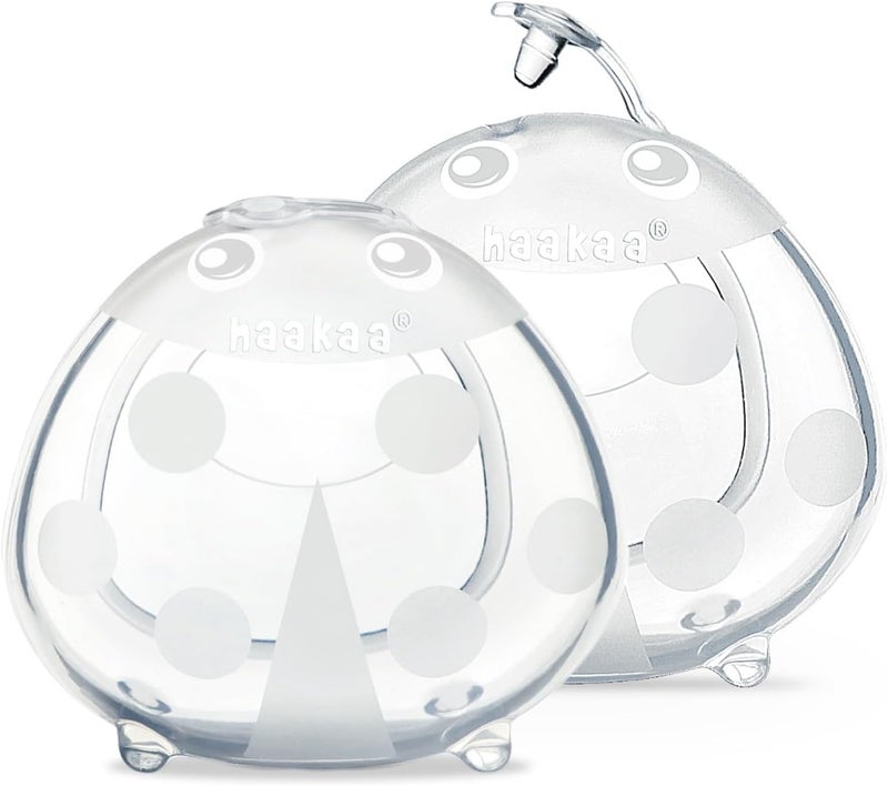 haakaa Ladybug Breast Milk Collector - Soft Breast Shells | Wearable Nursing Cups | Breastmilk Saver | Letdown Catcher for Pumping, Breastfeeding Moms, Protect Sore - 2.5 oz/75 ml, 2pcs - Image 1