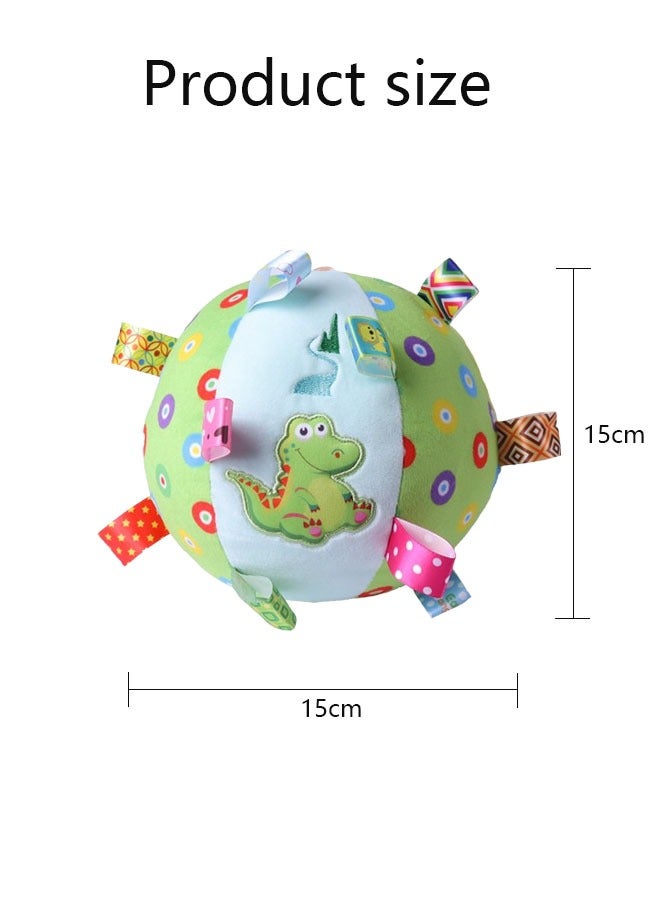 Vinnatsu Baby Rattle Ball,Sensory Balls For Infant Toddlers Baby Rattles Toys Soft Plush Hand Rattles Hand Grip Ball Animal Pattern Rattles Shaker for 0-1 years Infants Newborn Green  - Image 2