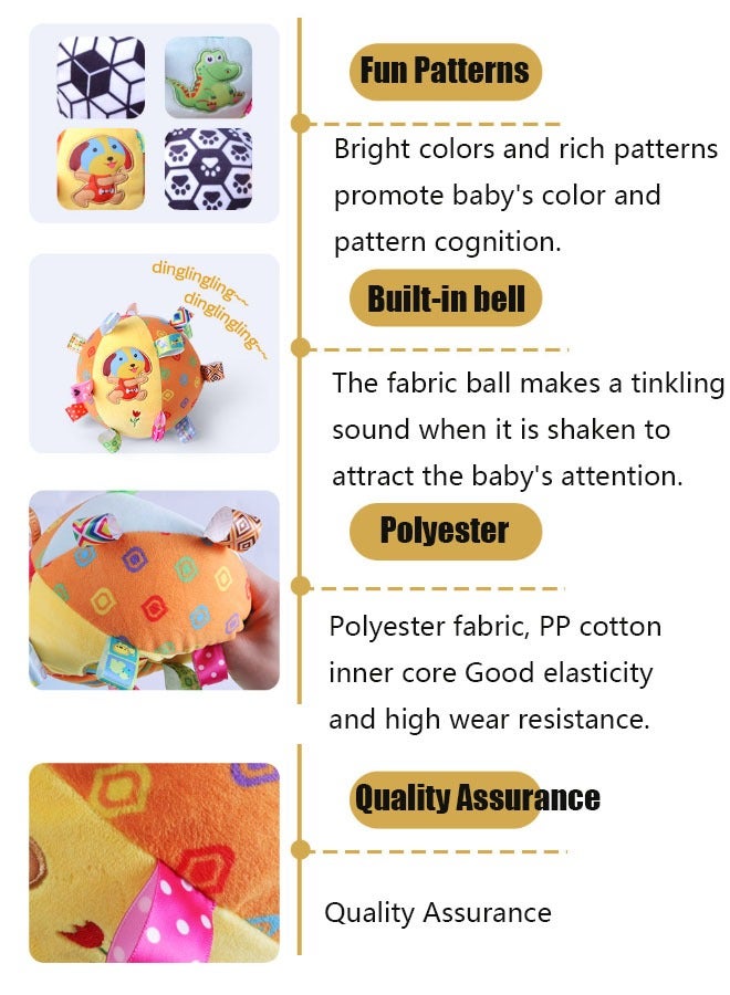Vinnatsu Baby Rattle Ball,Sensory Balls For Infant Toddlers Baby Rattles Toys Soft Plush Hand Rattles Hand Grip Ball Animal Pattern Rattles Shaker for 0-1 years Infants Newborn Green  - Image 3