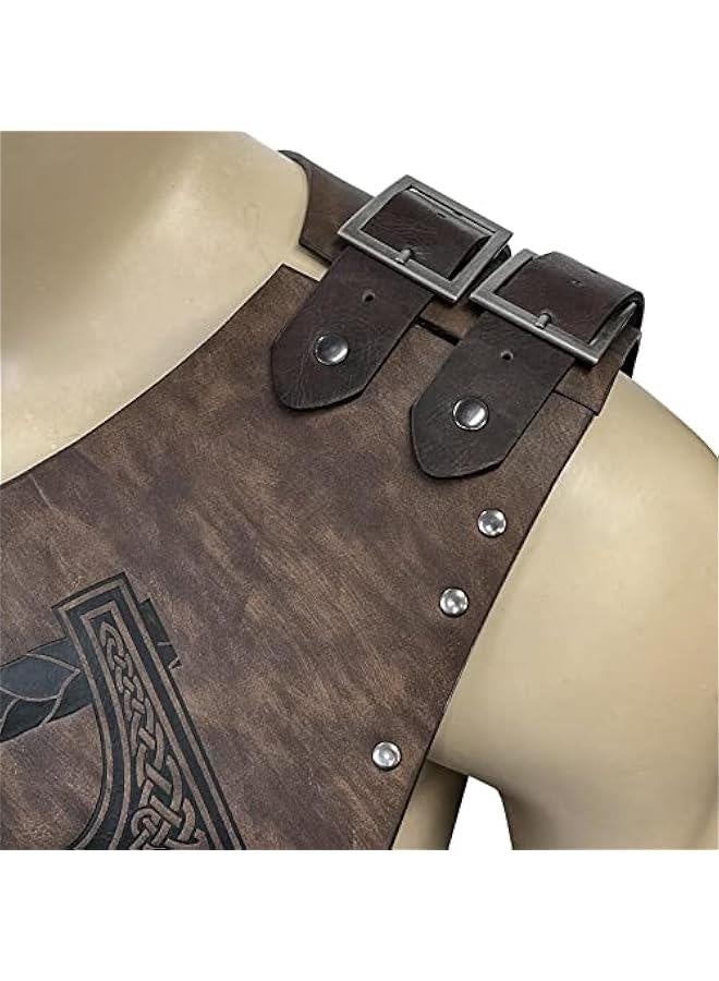 Viking Faux Leather Embossed Chest Armor, Retro Medieval Knight Leather Armor for LARP/Cosplay - Image 2