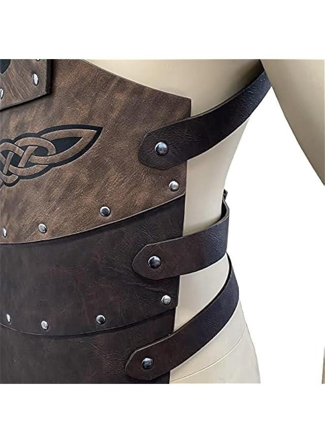 Viking Faux Leather Embossed Chest Armor, Retro Medieval Knight Leather Armor for LARP/Cosplay - Image 3