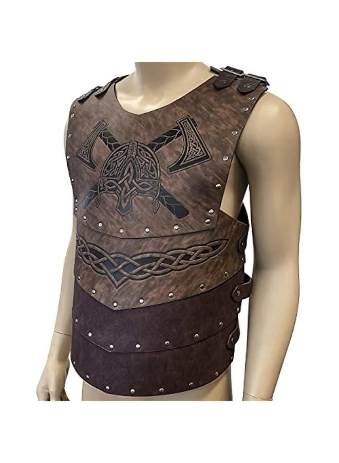 Viking Faux Leather Embossed Chest Armor, Retro Medieval Knight Leather Armor for LARP/Cosplay - Image 5