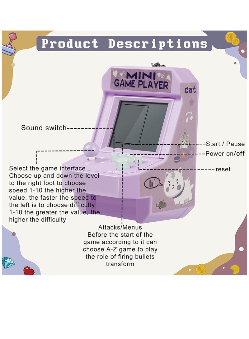 Colorful Mini Game Console Keychain Set 5 Pack Perfect for Kids Party Favors Birthday Celebrations School Activities and Holidays - Image 2