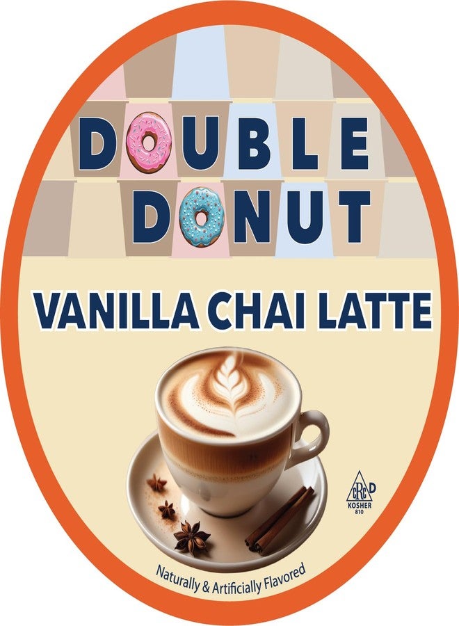 Double Donut Coffee Double Donut Vanilla Chai Tea Latte Pods - Smooth & Creamy Chai Latte with Vanilla Flavor - Compatible with Keurig Chai Latte K cup Brewers, 20 Count - Image 2