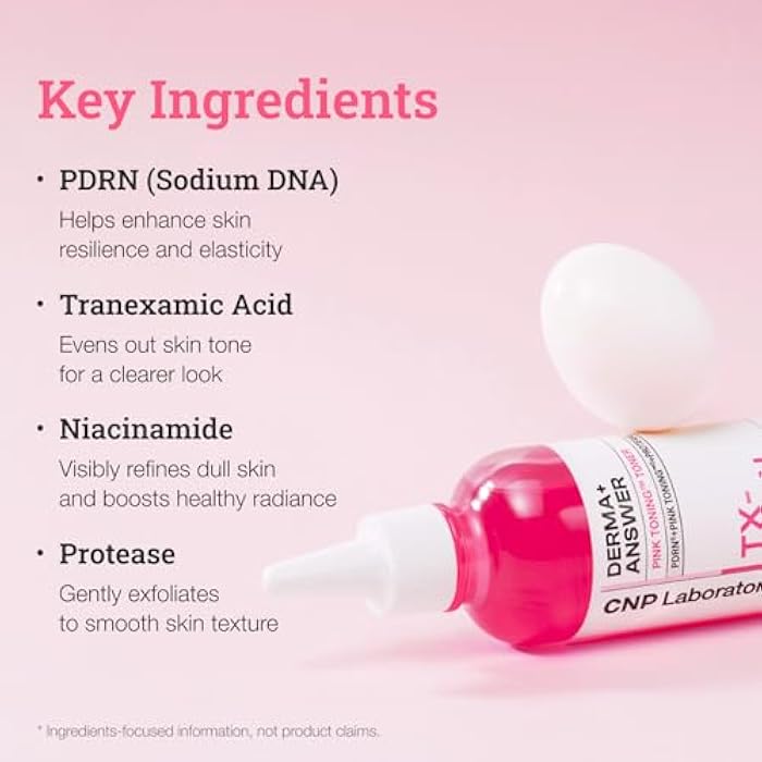 CNP Pink Toning™ Toner, PDRN + Tranexamic Acid Toner for Face, Salmon DNA, Niacinamide, for Glass Skin, Korean Skincare, 6.7 fl. oz. - Image 5