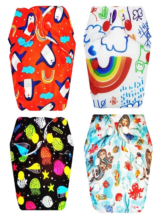 Dumbledo Premium Newborn Cloth Diaper with Integrated Insert (Pack of 4) | Snug Fit | Reusable & Washable | Easy to Clean | Everyday Diapering Essential | 0 - 4 Months | Unisex Baby - Image 1