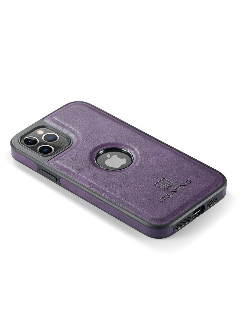 ديجمينغ جراب حماية خلفي جلد صناعي مع فتحة شعار مضاد للصدمات متوافق مع  Iphone 11 Pro  (ارجواني) - Image 3