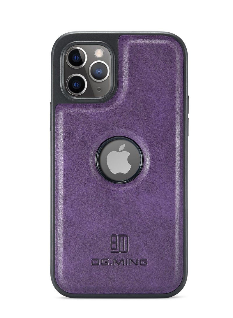 ديجمينغ جراب حماية خلفي جلد صناعي مع فتحة شعار مضاد للصدمات متوافق مع  Iphone 11 Pro  (ارجواني) - Image 2