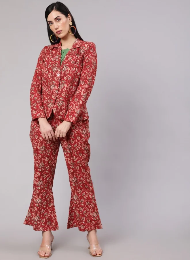 أيه كيه إس Floral Printed Co-Ord Set for Women