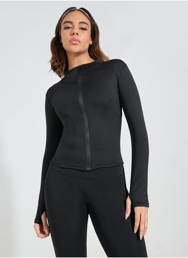 Seam & Thumbhole Detail Jacket & Broad Waist Flared Legging Set - pzsku/Z9D612554A61DB3335628Z/45/_/1723036855/981f4bac-503c-4cb9-9d2c-e852c109358e