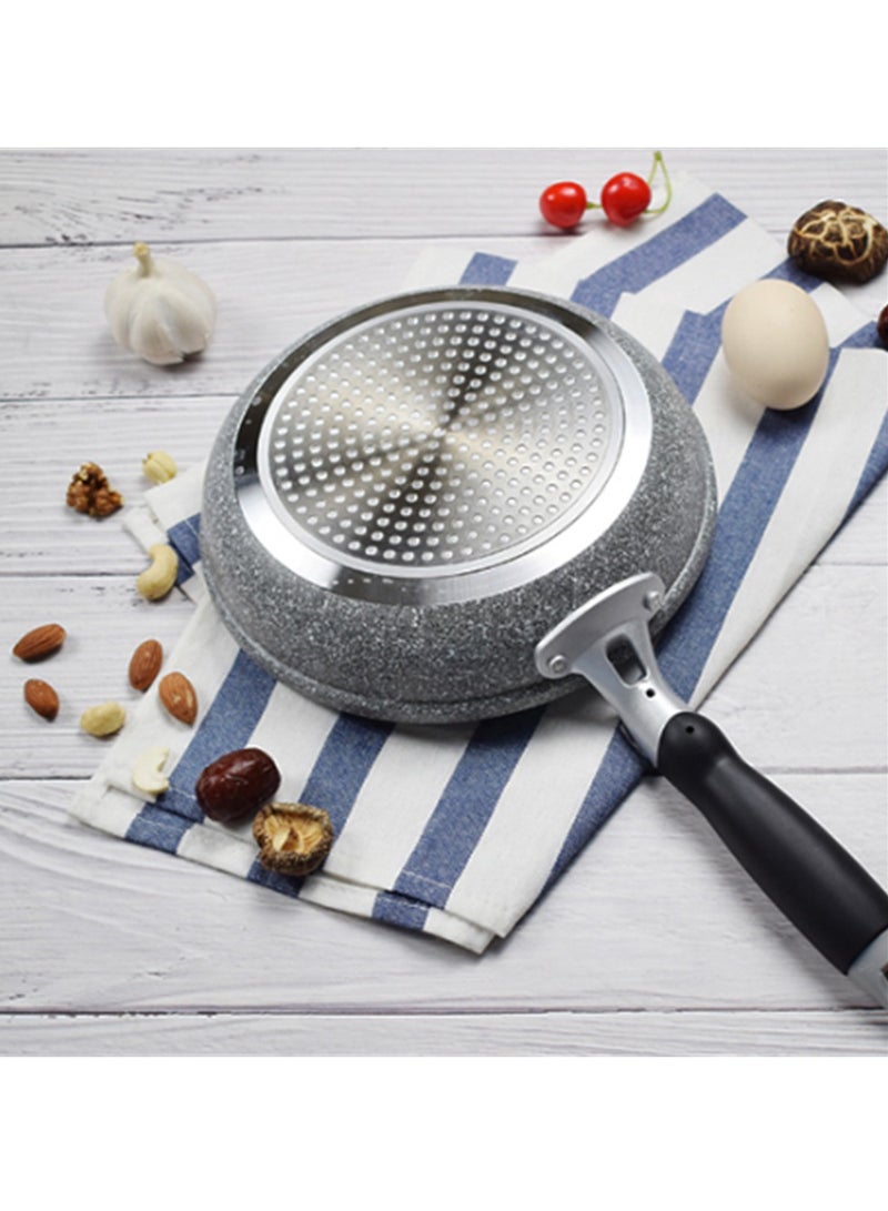 AROAQ مقلاة ذكية مع طلاء رخامي، مقلاة ألمنيوم مع مقبض مقاوم للحرارة، مقلاة غاز لطهي شرائح اللحم، مجموعة أدوات طهي للمطبخ، (مقلاة ووك 28 سم) - Image 3