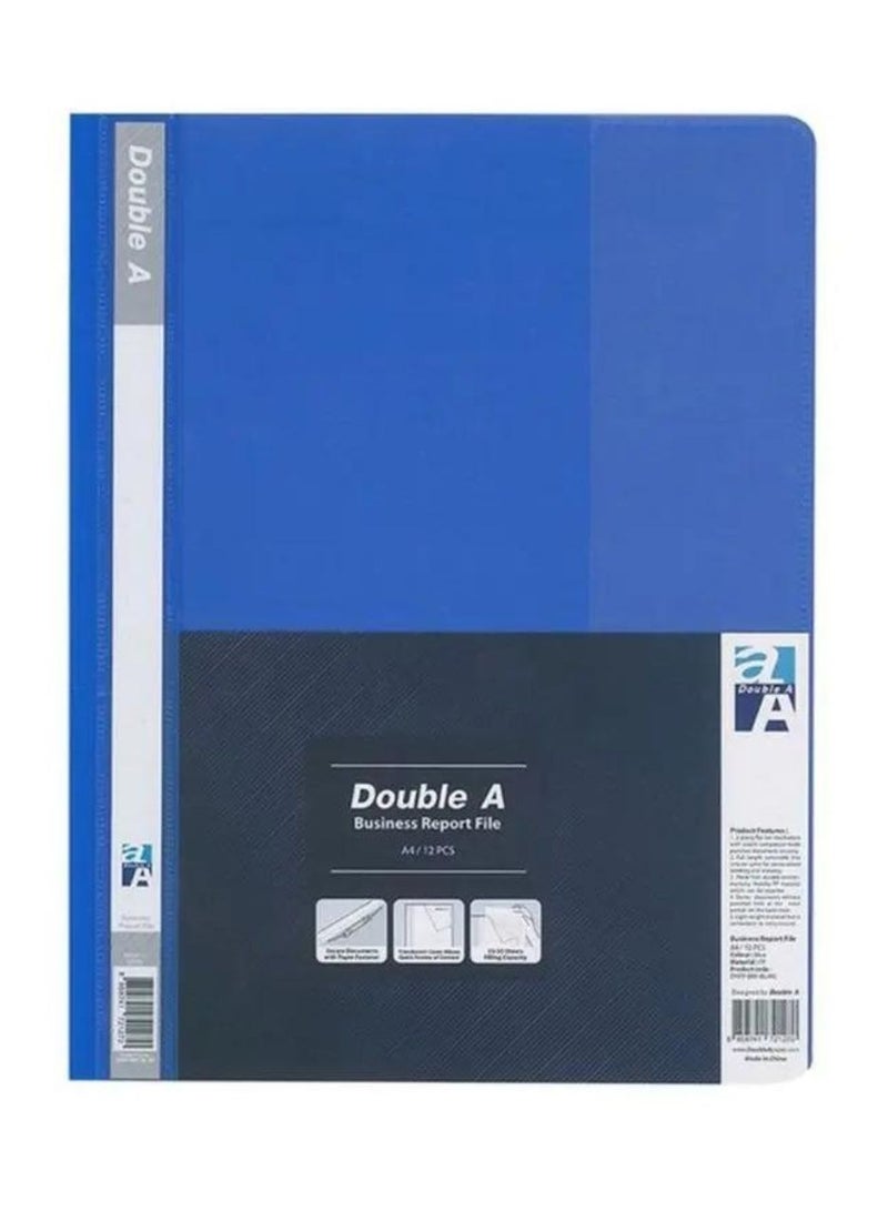 ملف تقرير A4 أزرق، غلاف أمامي شفاف لملف المشروع للمدرسة والمكتب، عبوة من 12 قطعة - Image 1