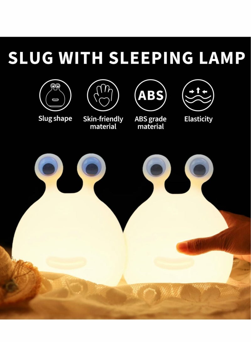 Captaintech Slug Night Light, Nursery Squishy Lamp, Silicone Night Light for Breastfeeding, Cute Animal Bedside Lamp for Baby Kids Teens, Soft Nightlight with Touch Sensor for Bedroom - Image 3
