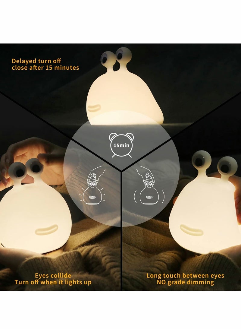 Captaintech Slug Night Light, Nursery Squishy Lamp, Silicone Night Light for Breastfeeding, Cute Animal Bedside Lamp for Baby Kids Teens, Soft Nightlight with Touch Sensor for Bedroom - Image 4