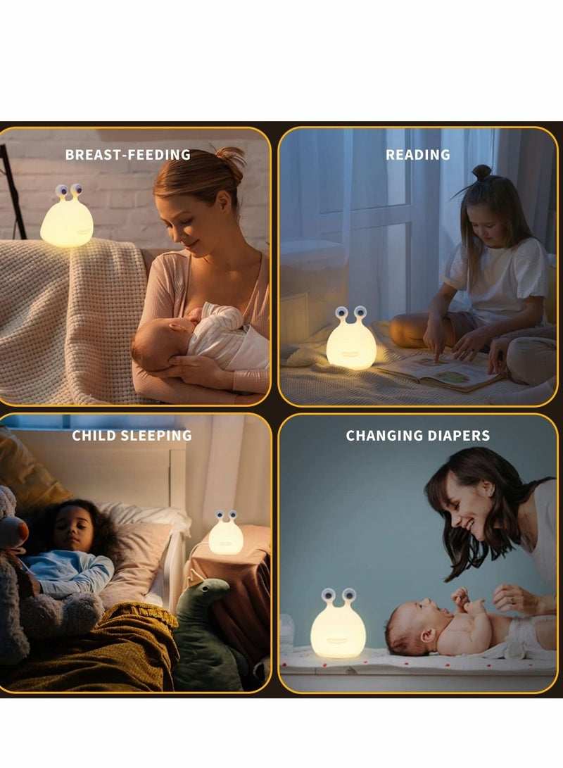 Captaintech Slug Night Light, Nursery Squishy Lamp, Silicone Night Light for Breastfeeding, Cute Animal Bedside Lamp for Baby Kids Teens, Soft Nightlight with Touch Sensor for Bedroom - Image 5