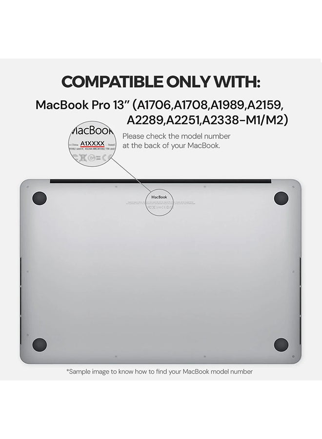 O Ozone Crystal Case Compatible with MacBook Pro 13 inch (A1706,A1708,A1989,A2159,A2289,A2251,A2338) Case with Keyboard Cover & Screen Protector,Black  - Image 5