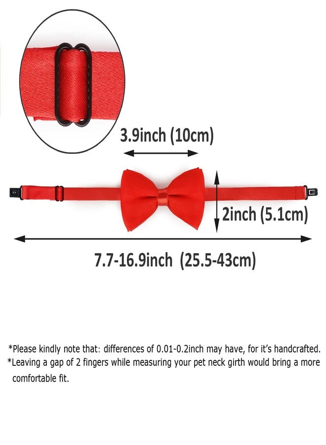KOOLMOX Dog Bow Tie, Red and Black Dog Bow with Adjustable Dog Collar for Small Puppy Dogs Cats Pets Wedding Birthday Party Christmas Holiday Homecoming Costumes, 2-Pack, Black and Red, 7.7''-15'' - Image 2