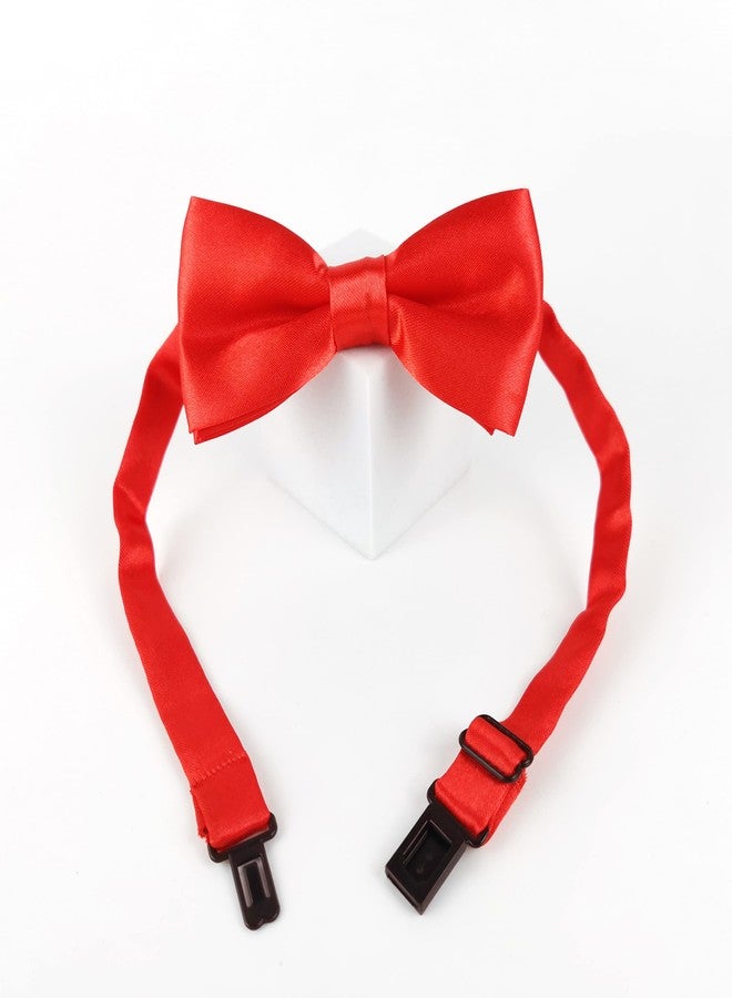 KOOLMOX Dog Bow Tie, Red and Black Dog Bow with Adjustable Dog Collar for Small Puppy Dogs Cats Pets Wedding Birthday Party Christmas Holiday Homecoming Costumes, 2-Pack, Black and Red, 7.7''-15'' - Image 3