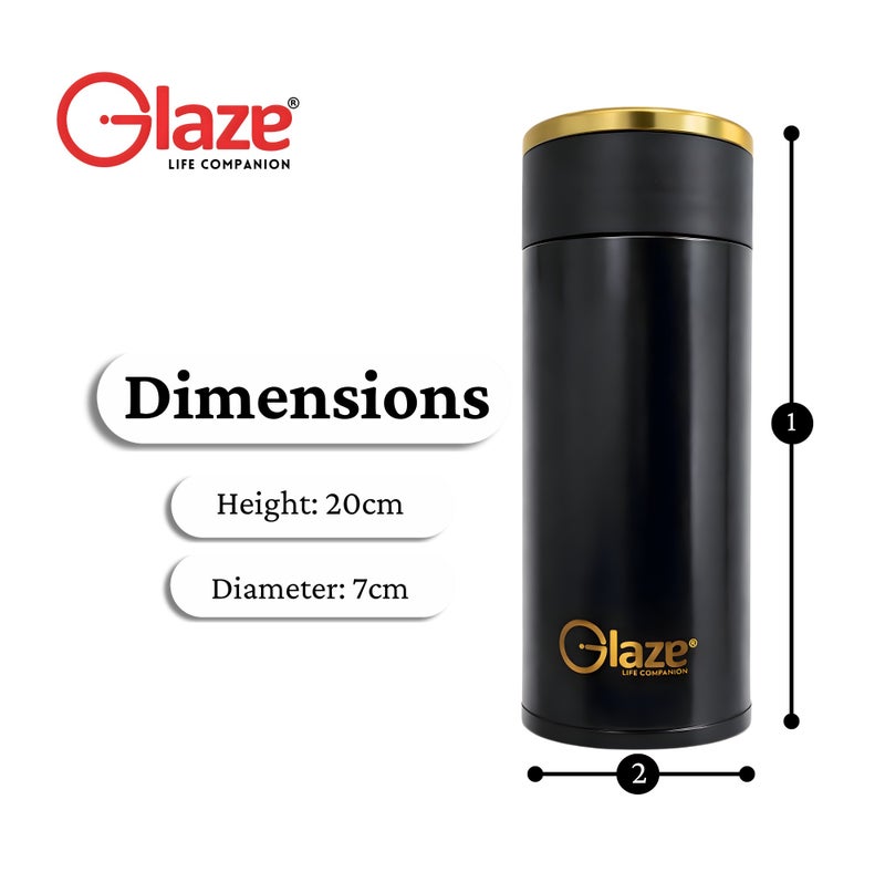 Glaze Coffee Mug 260ml Vacuum Insulated Travel Mug, Stainless Steel Thermal Coffee Cup with Lid, Leakproof Mini Thermos for Hot Coffee & Tea, Portable Office Espresso Mug – Black - Image 3