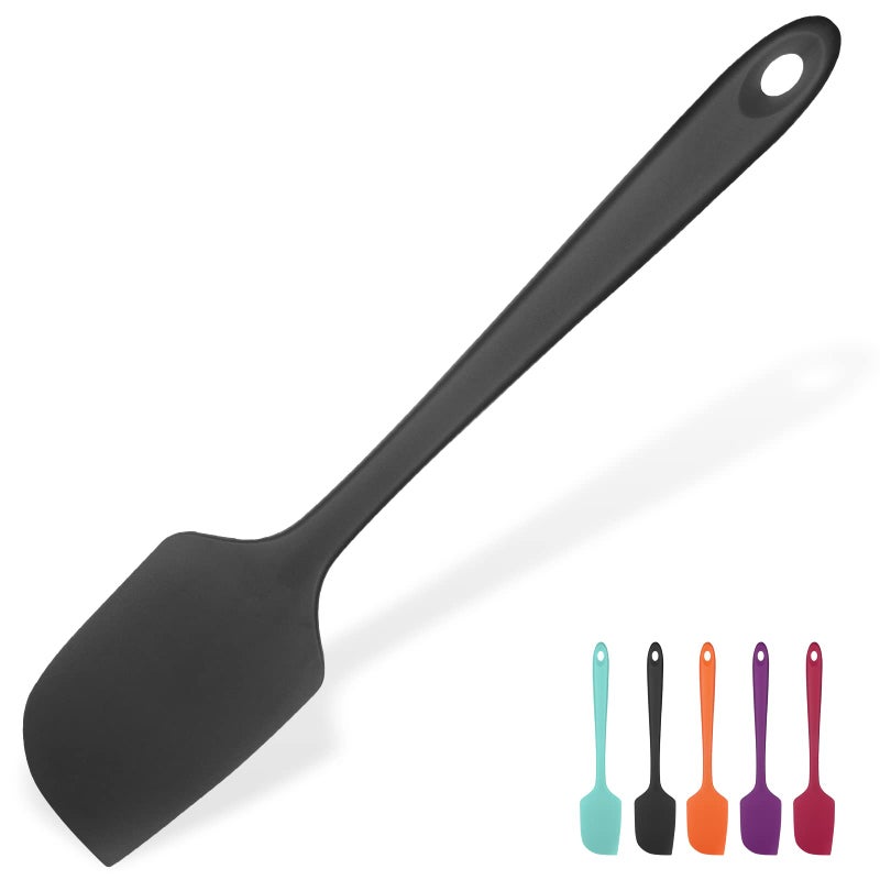 U-Taste 14in Extra Large Silicone Spatula: U-Taste 600F Heat Resistant Flexible Silicon Mixing Stirring Cooking Scraping Baking Bowl Scraper Seamless Spreader for Kitchen Nonstick Cookware (Black) - Image 1