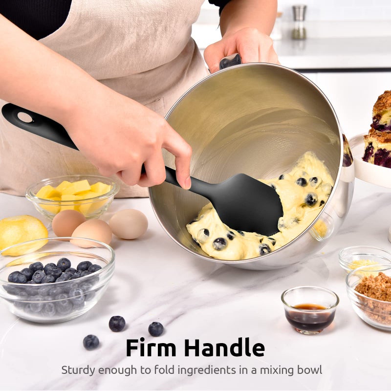 U-Taste 14in Extra Large Silicone Spatula: U-Taste 600F Heat Resistant Flexible Silicon Mixing Stirring Cooking Scraping Baking Bowl Scraper Seamless Spreader for Kitchen Nonstick Cookware (Black) - Image 5