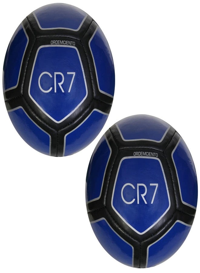 WIKIGO Pack of 2 CR-7 Football | Water Resistant Best for Wet, Muddy and Grass Surface | Football for Training & Match Practice Outdoor Soccer Ball Rubber | Size 5 - Image 1