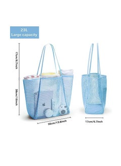 KASTWAVE Mesh Beach Bag for Women, Large Tote Bag Lightweight Foldable Beach Tote with Zipper Pocket for Women Vacation Beach Pool Trip  - Image 3