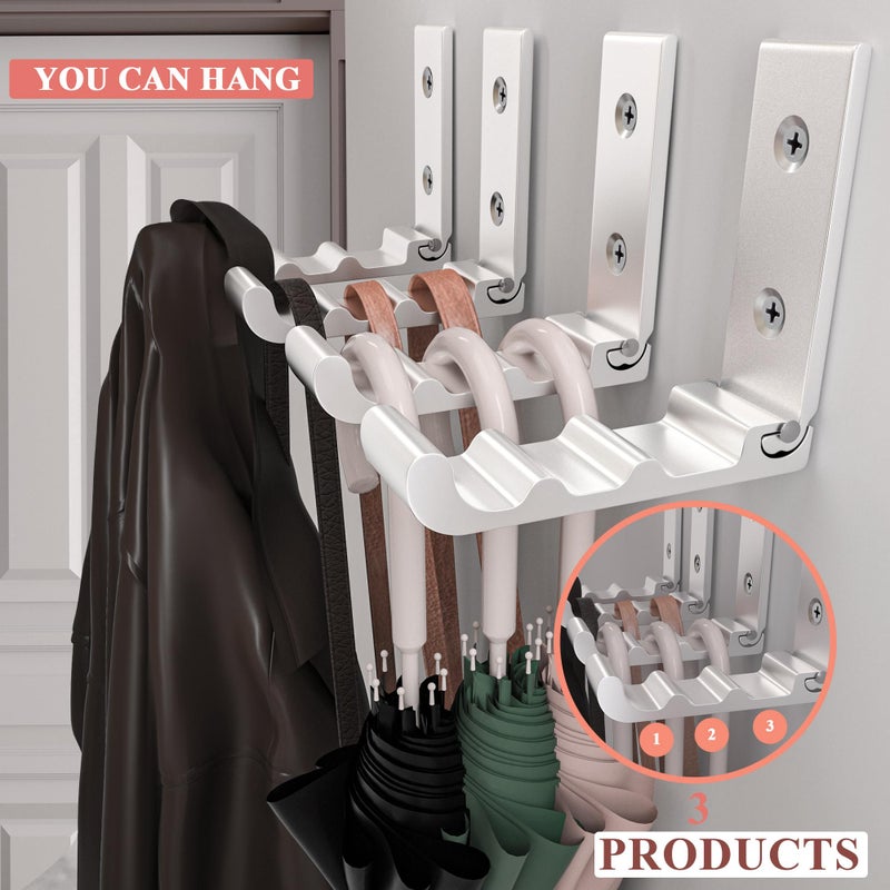 OHIYO Folding Wall Hooks, 6 Pack Wall Hooks for Hanging Coats, Towel, Hangers, Hat, Backpacks, Wall Mounted Hooks Wave Folding Hooks (Silver) - Image 4