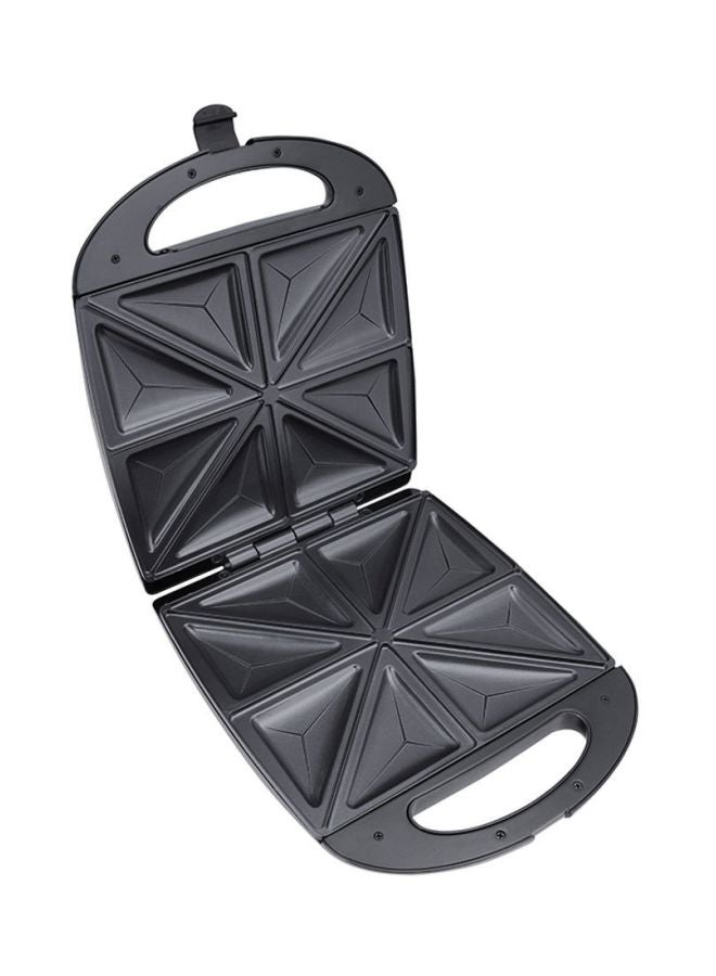 GEEPAS 4 Slice Sandwich Maker- Automatic Temperature control- GST5391-  1100W Cooks Delicious Crispy Sandwiches - Cool Touch Handle, Non-Stick Plate - Breakfast Sandwiches & Cheese Snack 1100 W GST5391 Silver/Black - Image 3