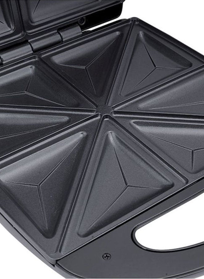 GEEPAS 4 Slice Sandwich Maker- Automatic Temperature control- GST5391-  1100W Cooks Delicious Crispy Sandwiches - Cool Touch Handle, Non-Stick Plate - Breakfast Sandwiches & Cheese Snack 1100 W GST5391 Silver/Black - Image 4