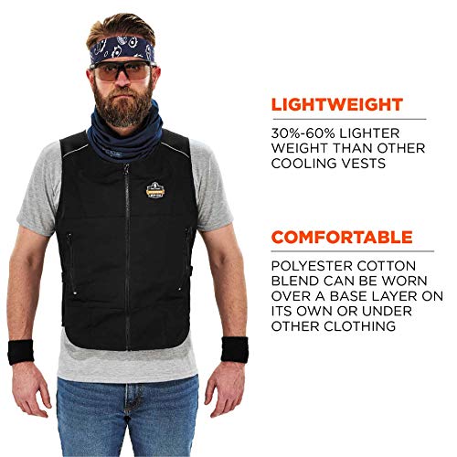 Ergodyne Cooling Vest with 4 Ice Packs, Lightweight, Quick Recharge Cooling, Ergodyne Chill Its 6260 Black, Small/ Medium - Image 5
