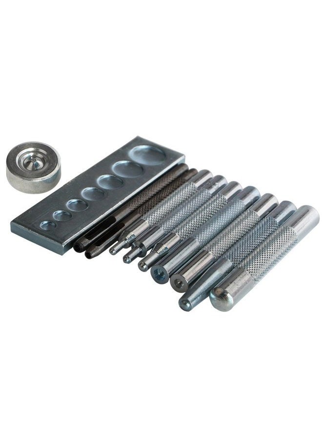 SKYZONAL DIY Leather craft 11pcs Craft Tool Die Punch Snap kit Rivet Setter with Base for Punch Hole and Install Rivet Button - Image 1