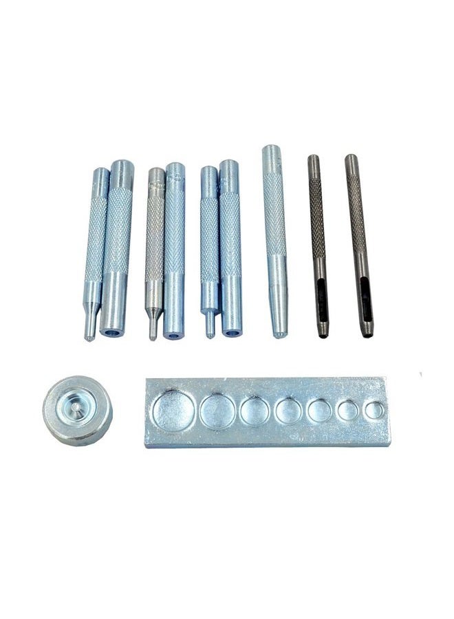 SKYZONAL DIY Leather craft 11pcs Craft Tool Die Punch Snap kit Rivet Setter with Base for Punch Hole and Install Rivet Button - Image 5
