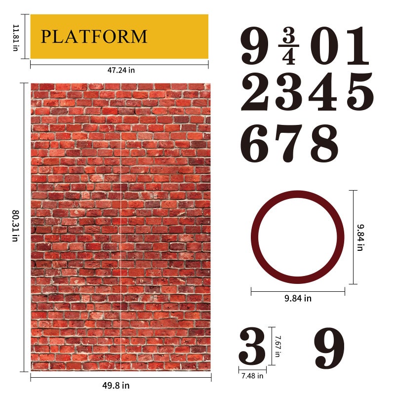 Labrostar Red Brick Wall Backdrop Wall Decorations Halloween Christmas Wizard Magic Birthday Themed Party Decorations Holiday Party Supplies Outdoor Indoor Photo Props - Image 5