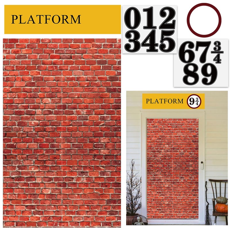 Labrostar Red Brick Wall Backdrop Wall Decorations Halloween Christmas Wizard Magic Birthday Themed Party Decorations Holiday Party Supplies Outdoor Indoor Photo Props - Image 2