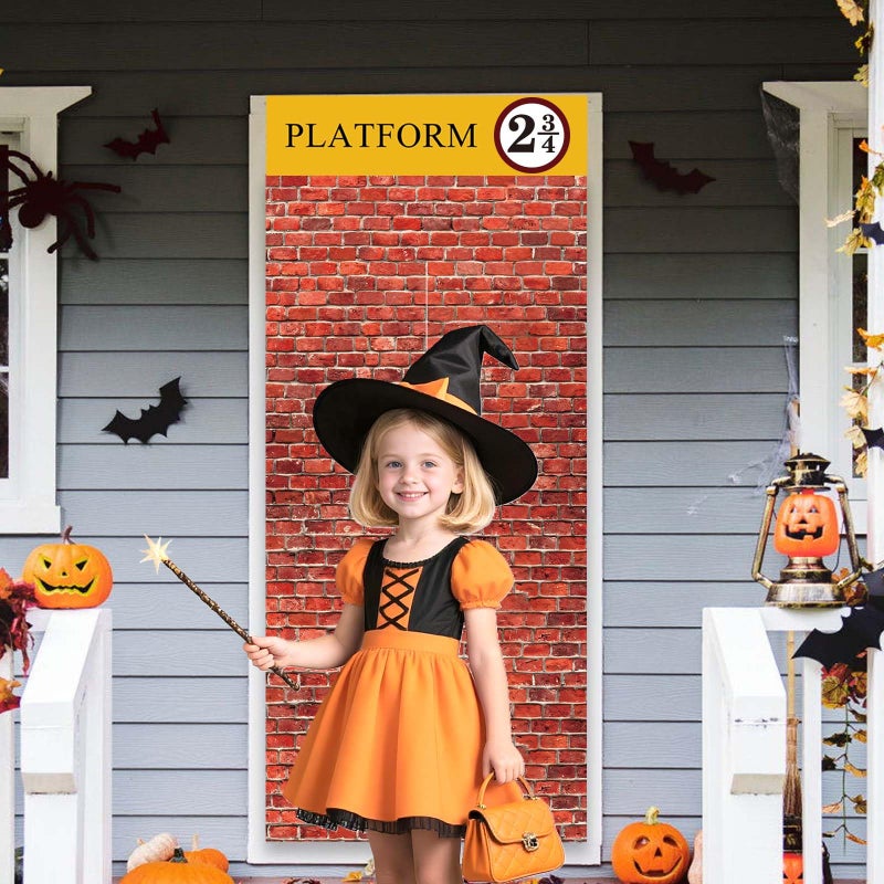 Labrostar Red Brick Wall Backdrop Wall Decorations Halloween Christmas Wizard Magic Birthday Themed Party Decorations Holiday Party Supplies Outdoor Indoor Photo Props - Image 3