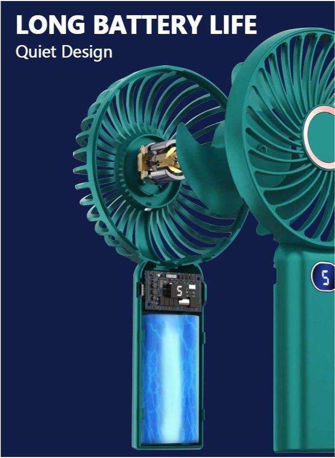 Portable Handheld Fan - 5 Gear Personal Fan - Mini Fan Multifunctional - Digital Display Silent Fan - Long Endurance Pocket Fan - Image 3
