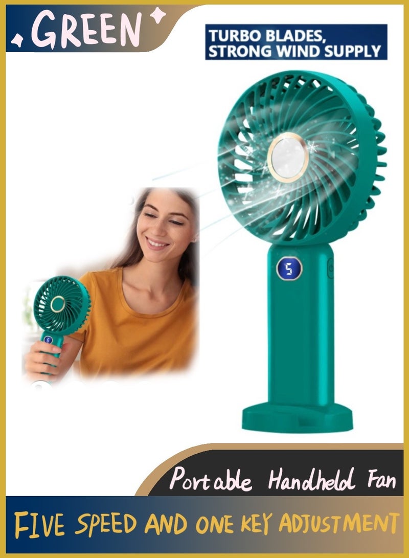 Portable Handheld Fan - 5 Gear Personal Fan - Mini Fan Multifunctional - Digital Display Silent Fan - Long Endurance Pocket Fan - Image 1